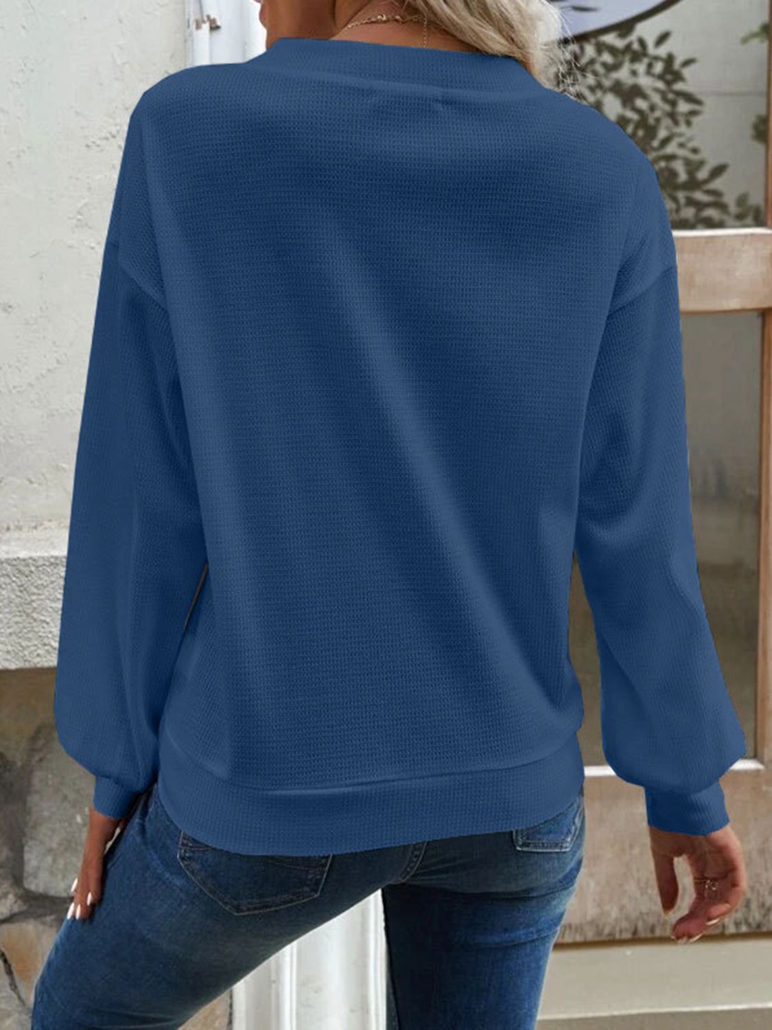 V-neck Dropped Shoulder Blouse (6)