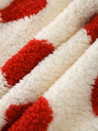 Fuzzy Heart Pocketed Dropped Shoulder Hoodie (9)