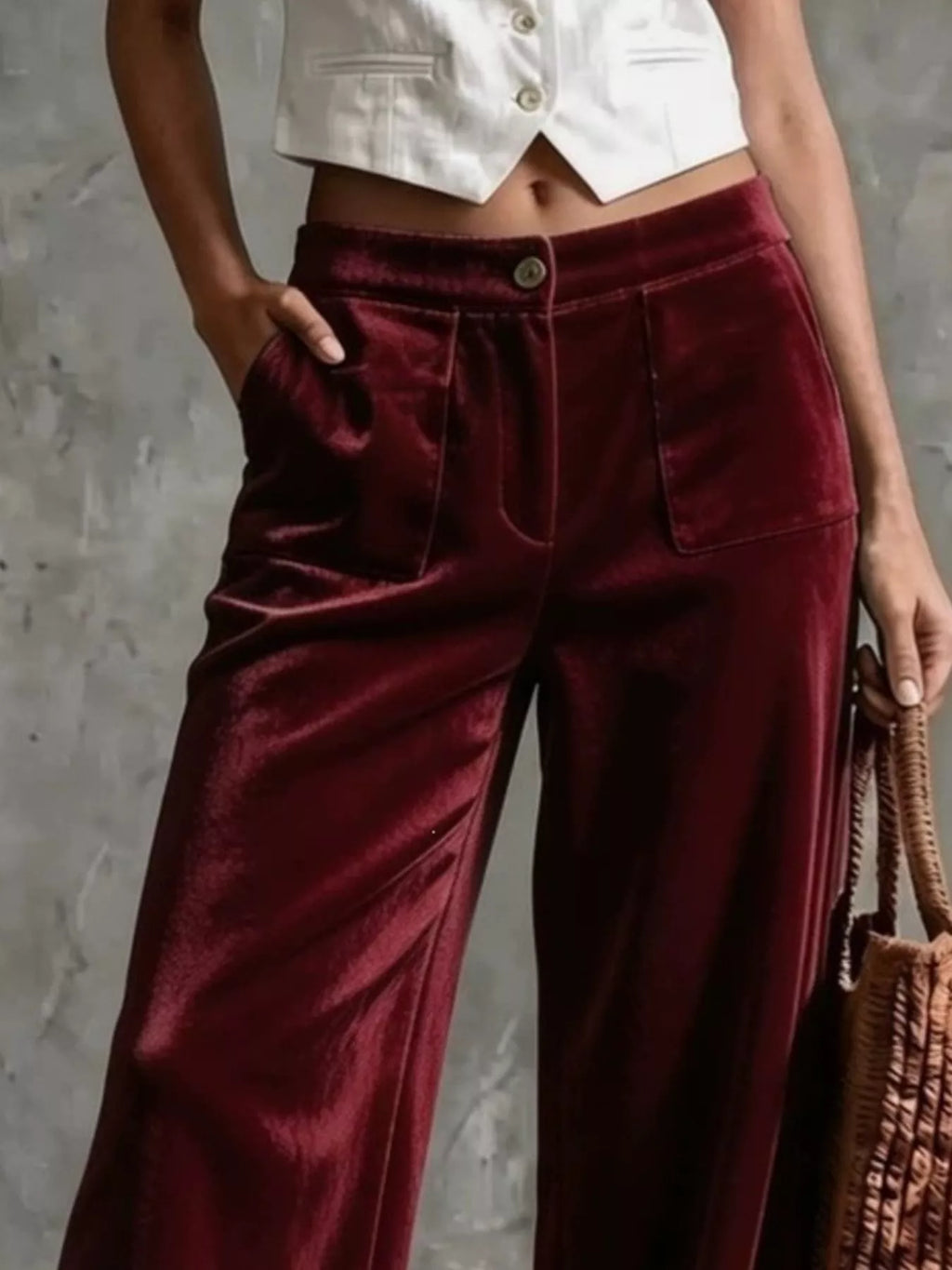 Full Wide-leg Velvet Pants (9)