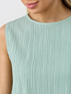 Textured Round Neck Tank Shorts Set (28)