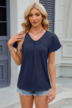 V-neck Short Sleeve T-shirt (17)