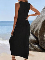 Sleeveless Crochet Knit Cover Up Maxi Dress (5)