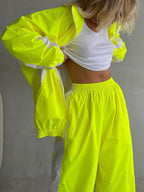 Zip Up Long Sleeve Top Pants Set (6)