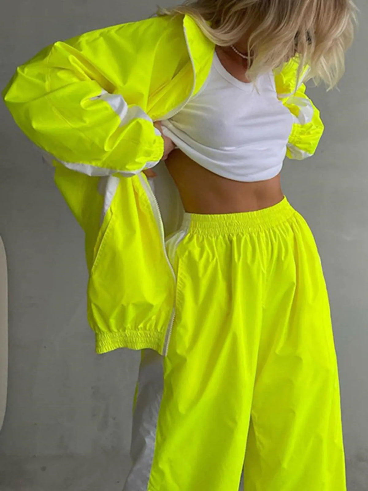 Zip Up Long Sleeve Top Pants Set (6)