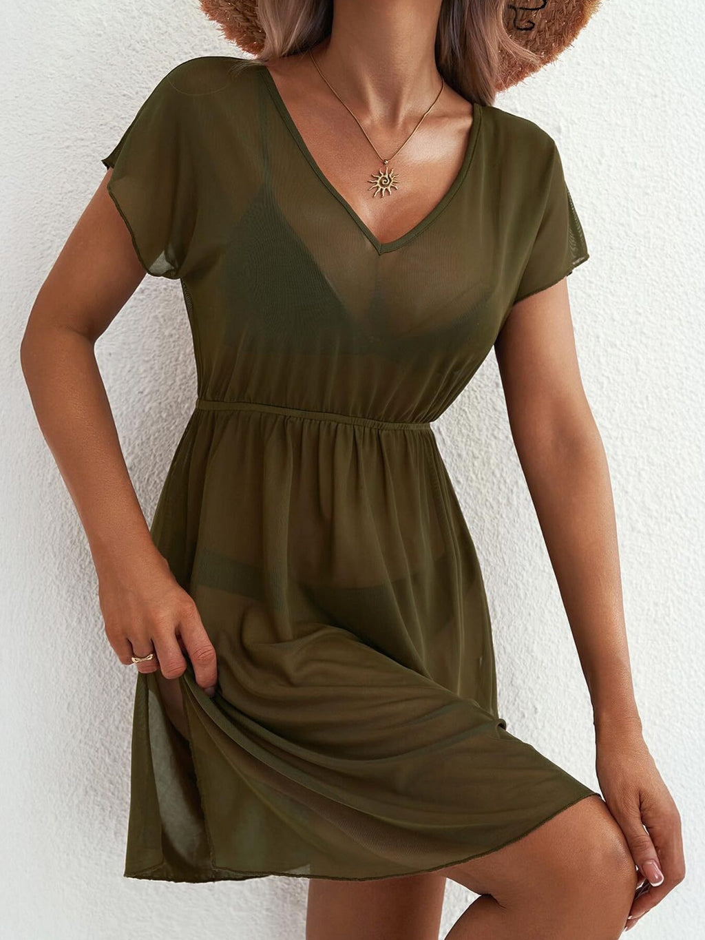 Printed Short Sleeve Mini Dress (27)