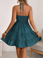 Smocked Halter Neck Tiered Dress (23)