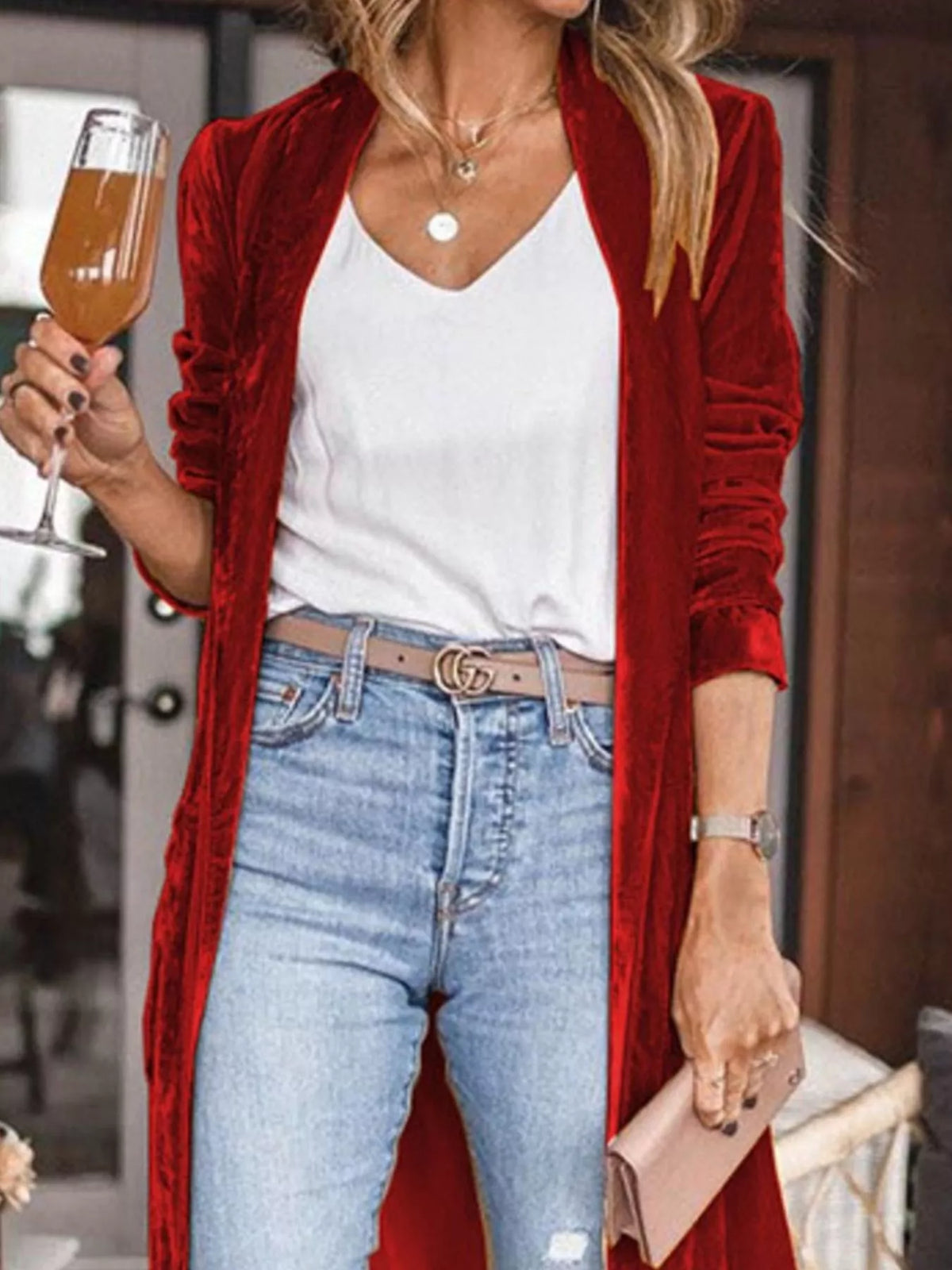 Open Front Long Sleeve Longline Cardigan (6)