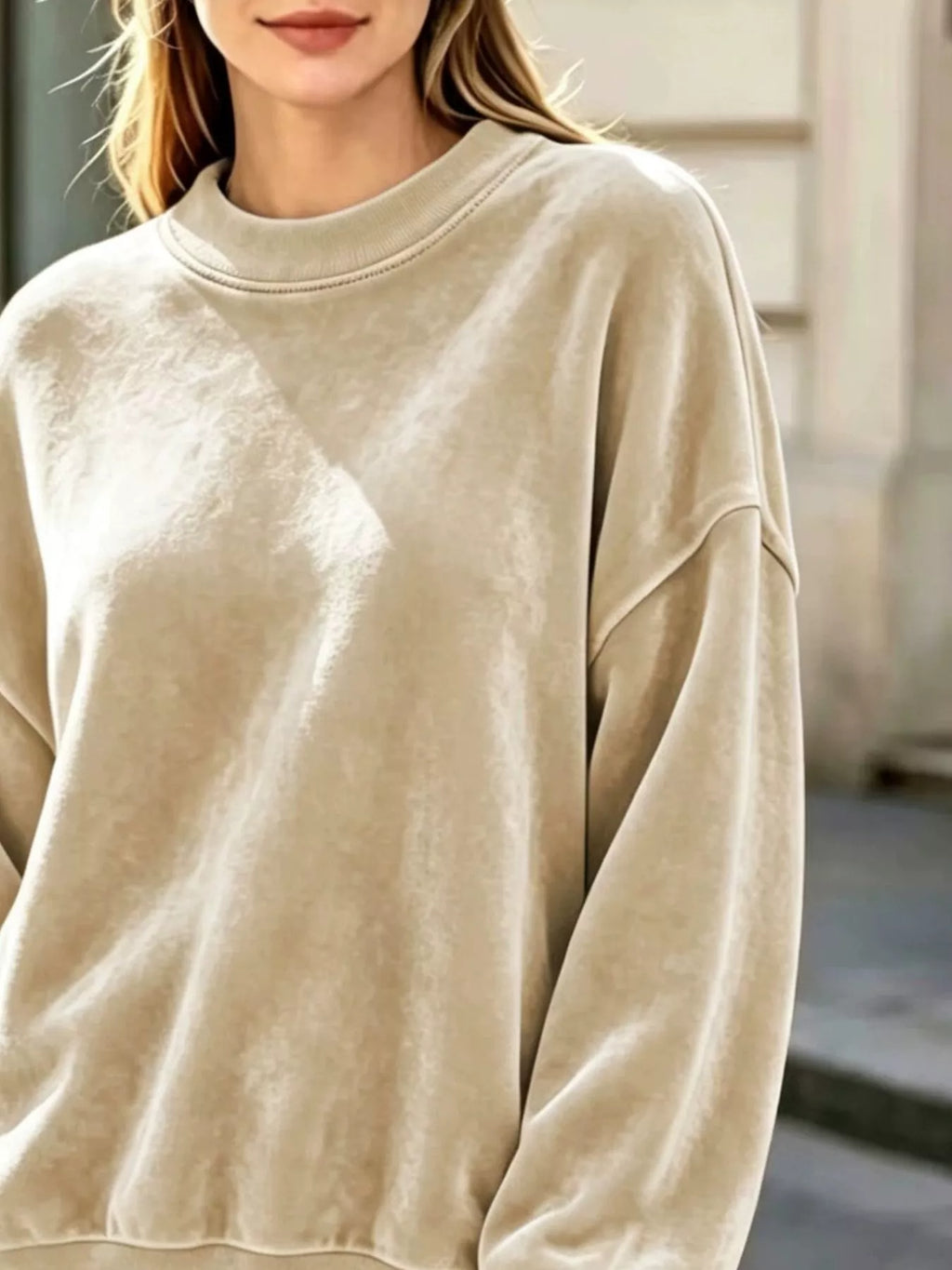 Full Size Crew Neck Dropped Shoulder Sweatshirt Plus (2)