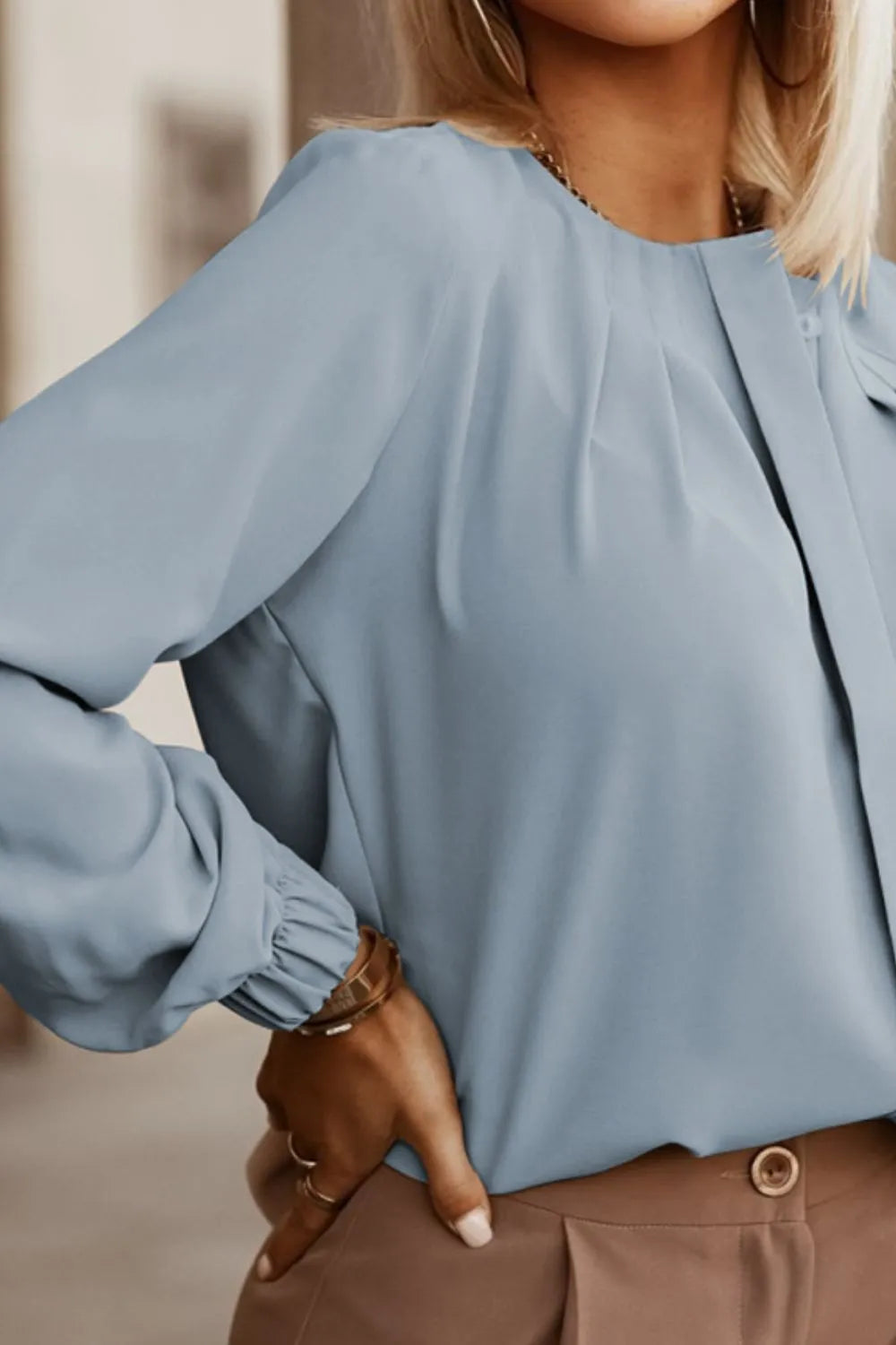 Button Up Round Neck Long Sleeve Shirt (19)
