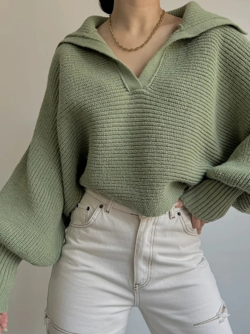Johnny Collar Long Sleeve Sweater (15)