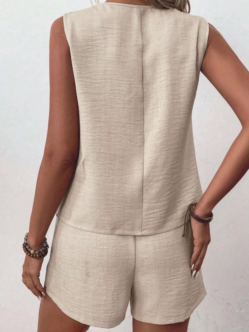 Button Up Vest Shorts Set (5)