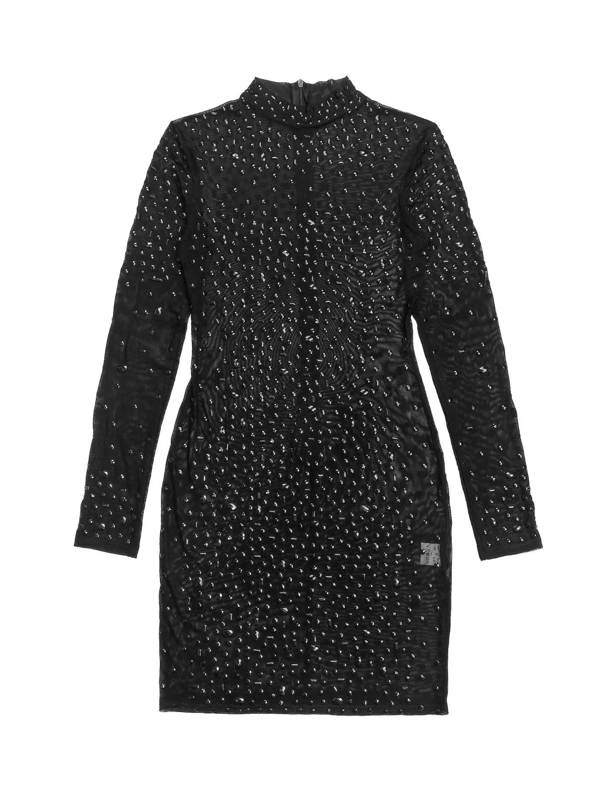 Rhinestone Embellished Long Sleeve Bodycon Mini Dress (12)