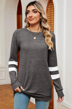 Striped Heathered Round Neck T-shirt (26)
