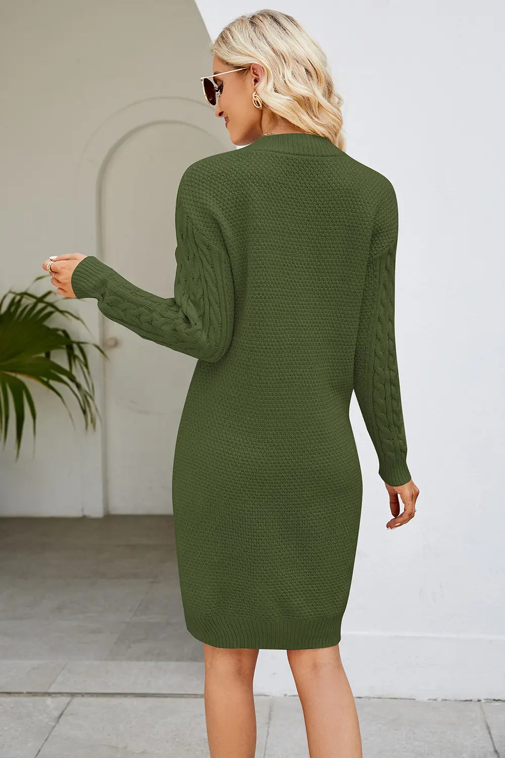 Cable-knit Long Sleeve Sweater Dress (13)