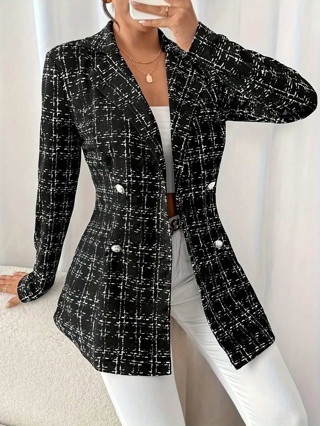 Tweed Double-breasted Blazer
