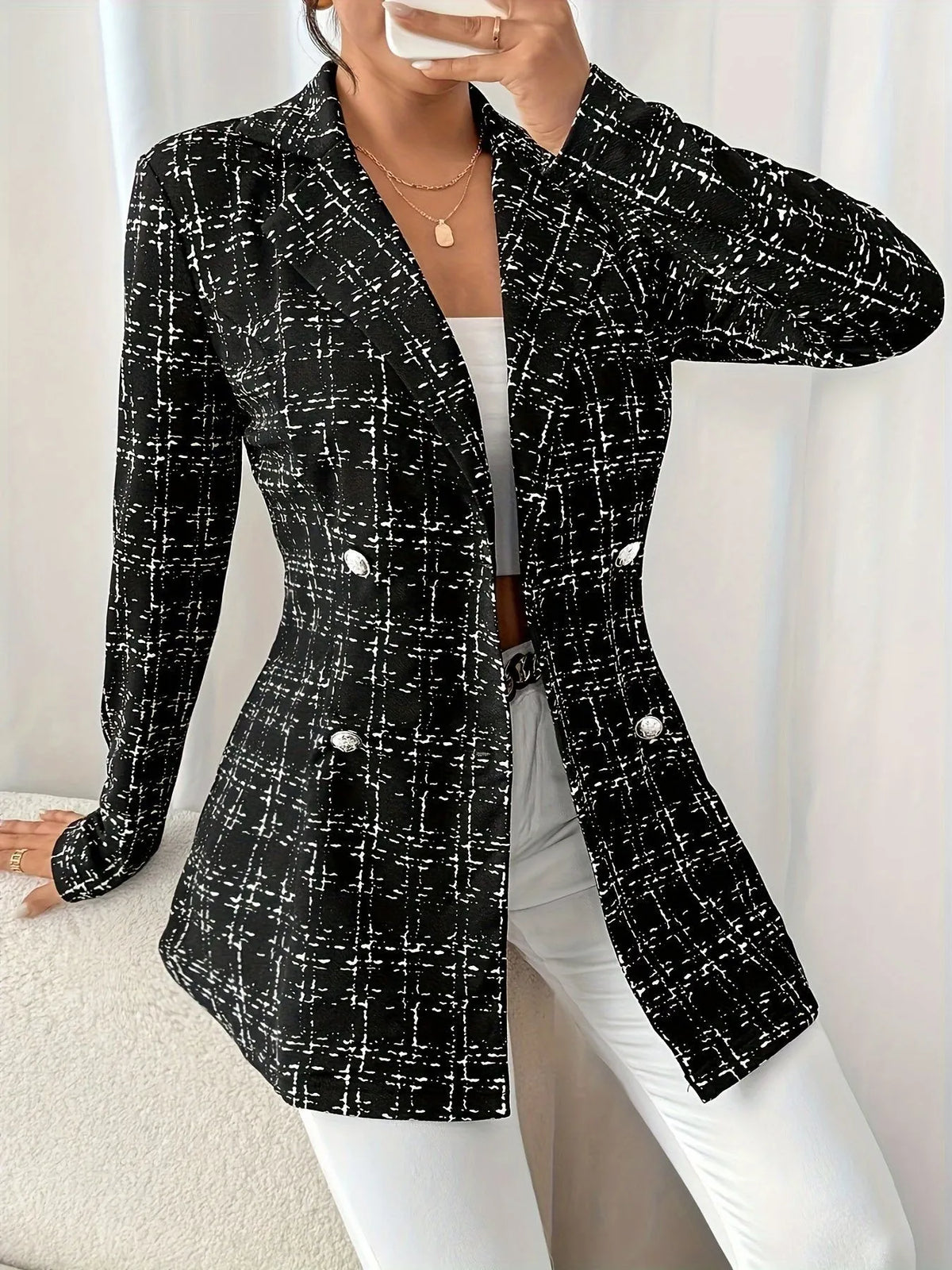 Tweed Double-breasted Blazer