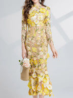 Floral Embroidered Mesh Long Sleeve Midi Dress (22)