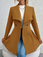 Collared Neck Button Up Long Sleeve Coat (17)