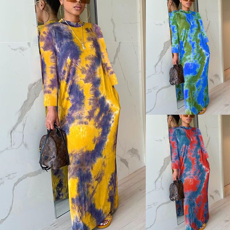Round-neck Long Printed Dress photo 1