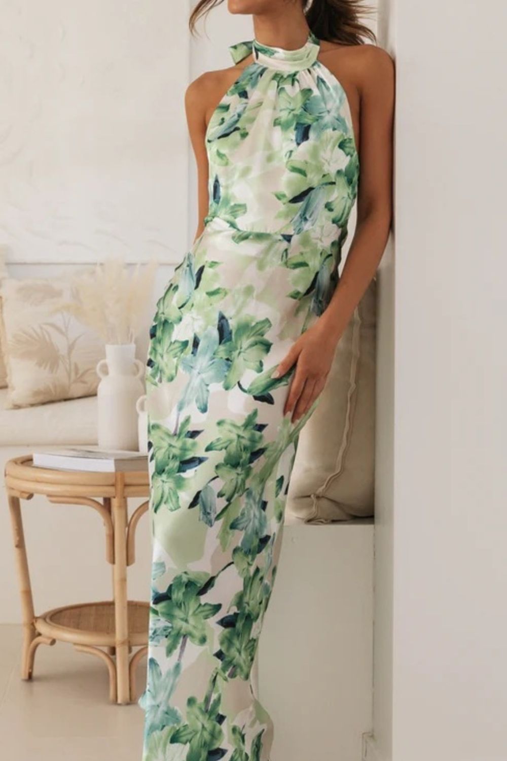 Floral Print Halter Neck Maxi Dress (12)