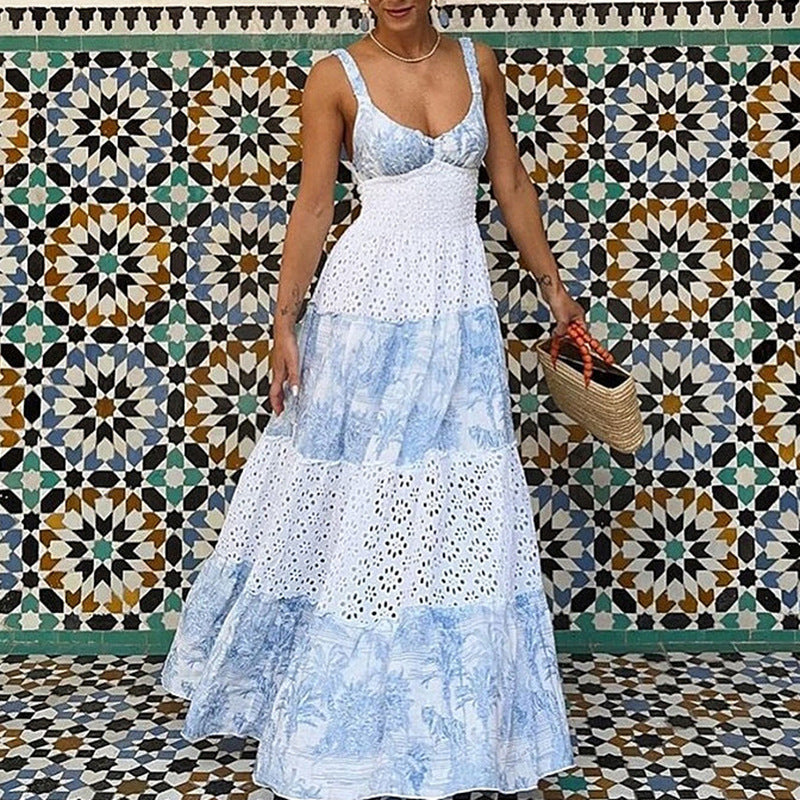 Print High Waist Slim Dress photo 2