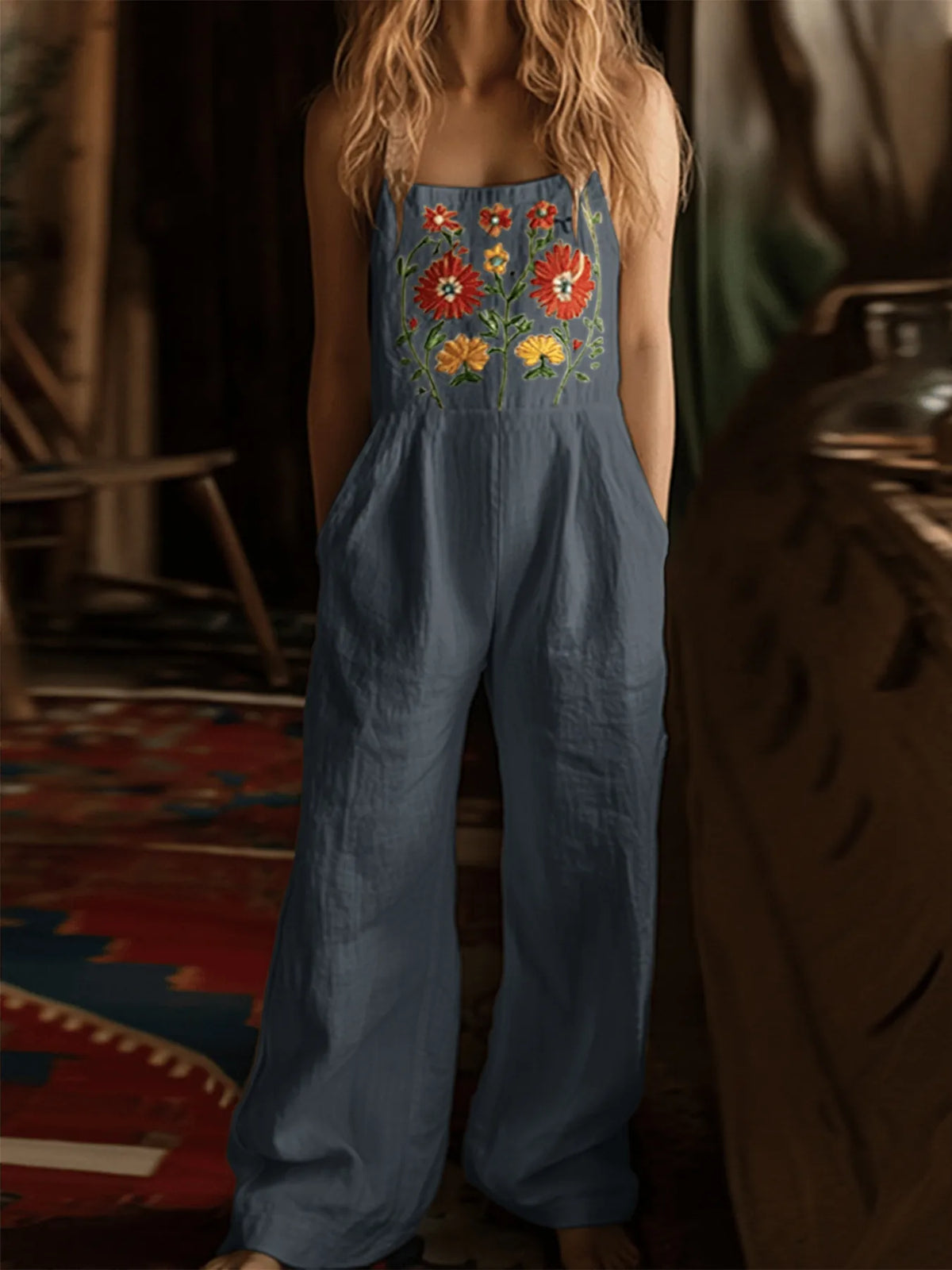 Floral Embroidered Wide Leg Jumpsuit (8)