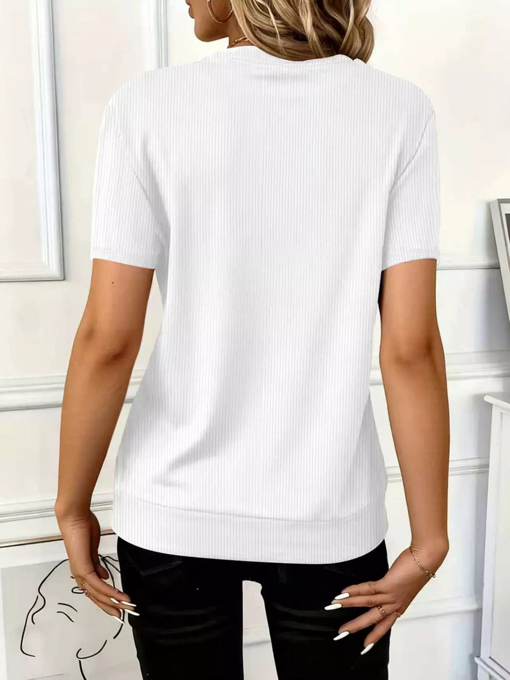 Half Zip Short Sleeve Top (2)