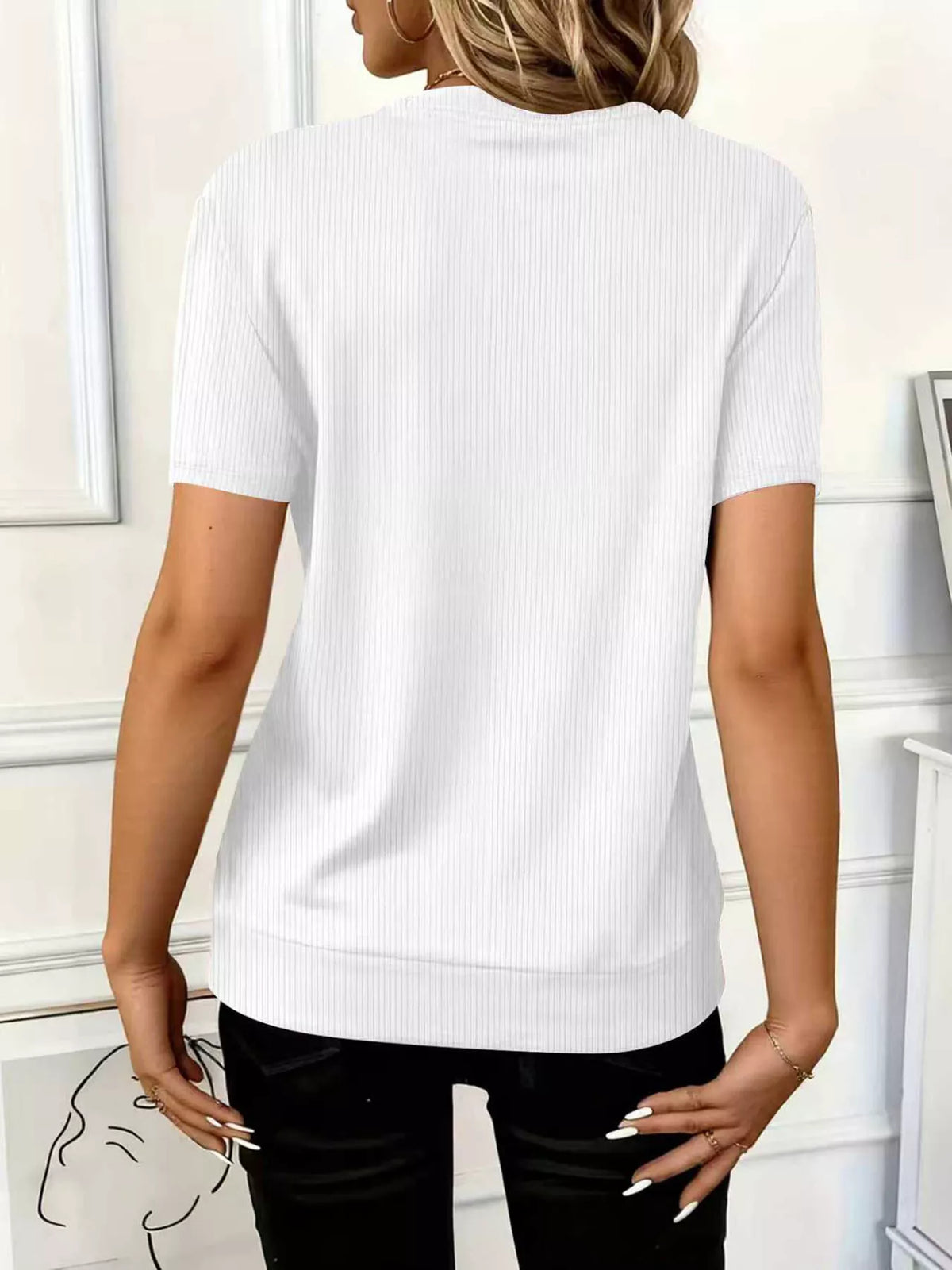 Half Zip Short Sleeve Top (2)