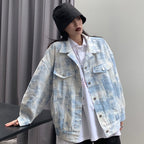 Tie-dye Denim Jacket Peplum Loose photo 1