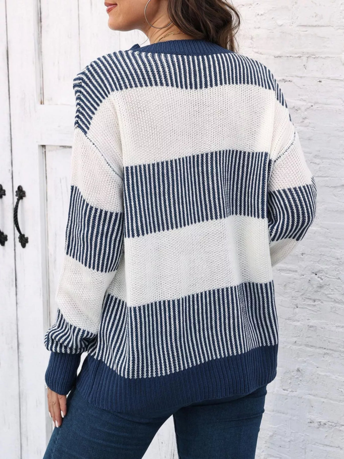 Full Size Block Dropped Shoulder Sweater Plus (7)