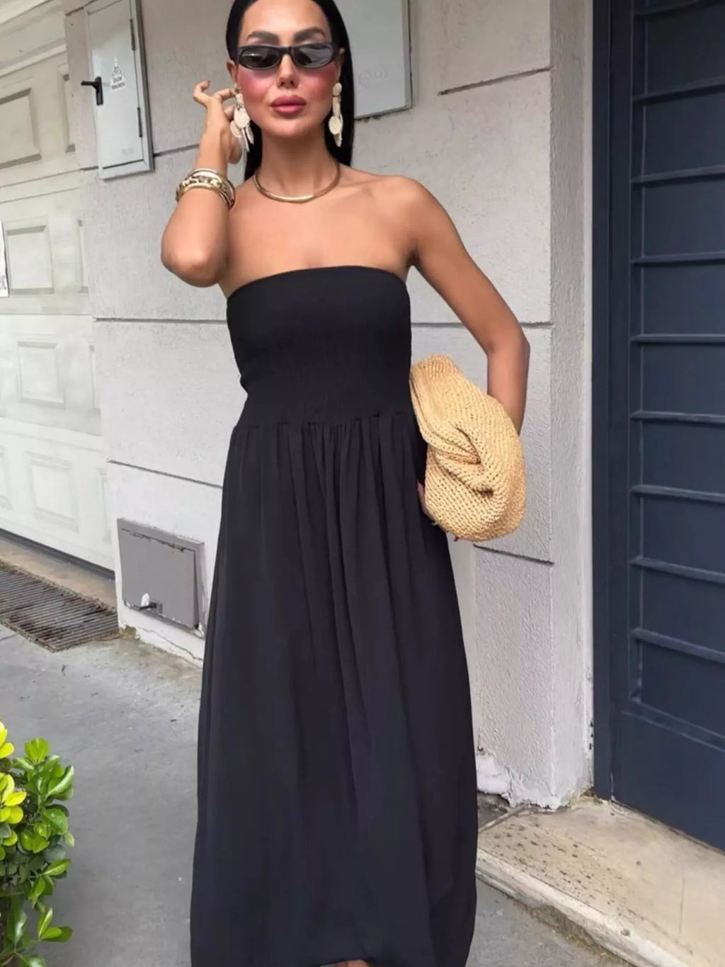 Strapless Smocked Maxi Dress (11)