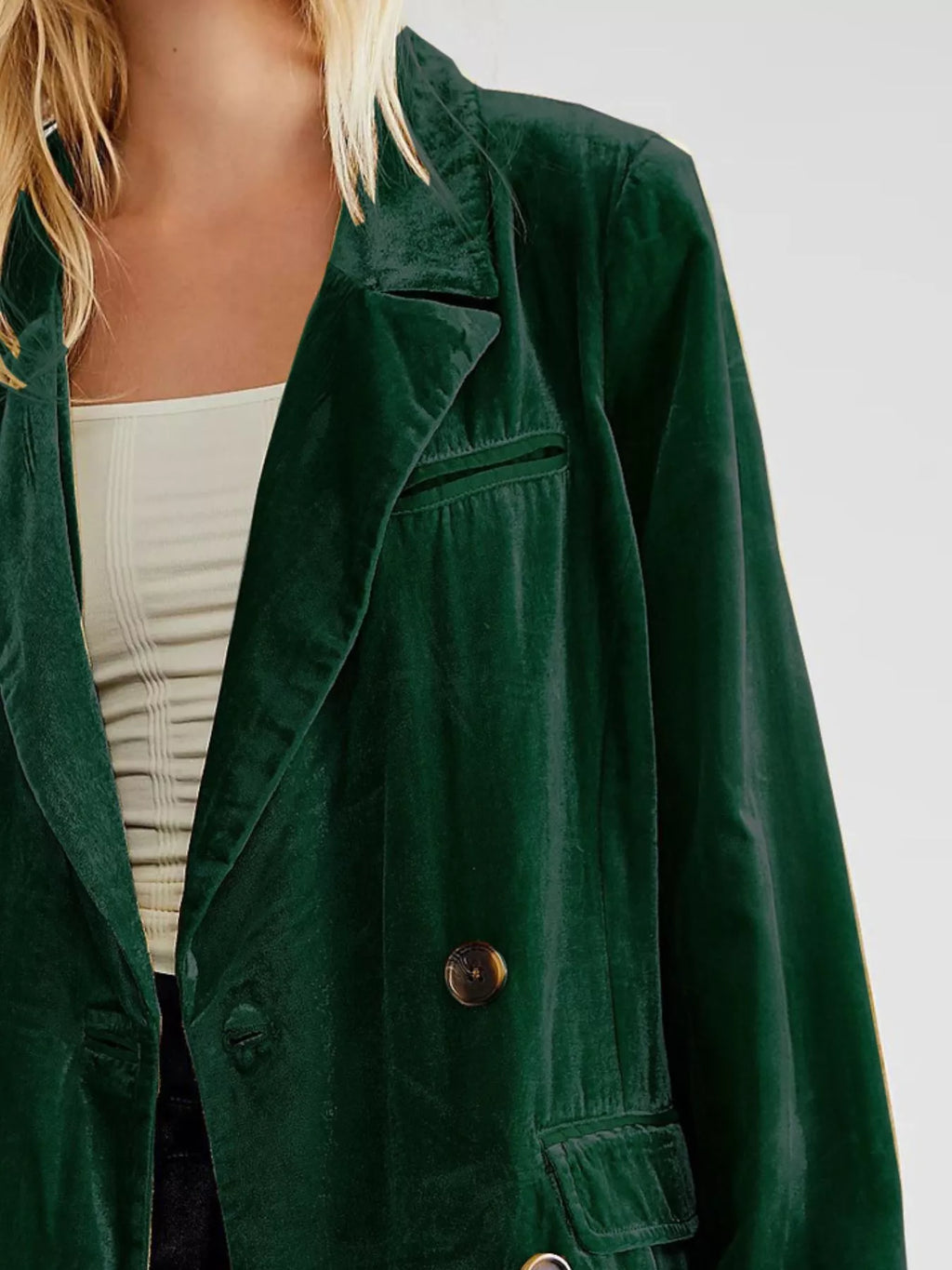 Lapel Collar Button Up Blazer (9)