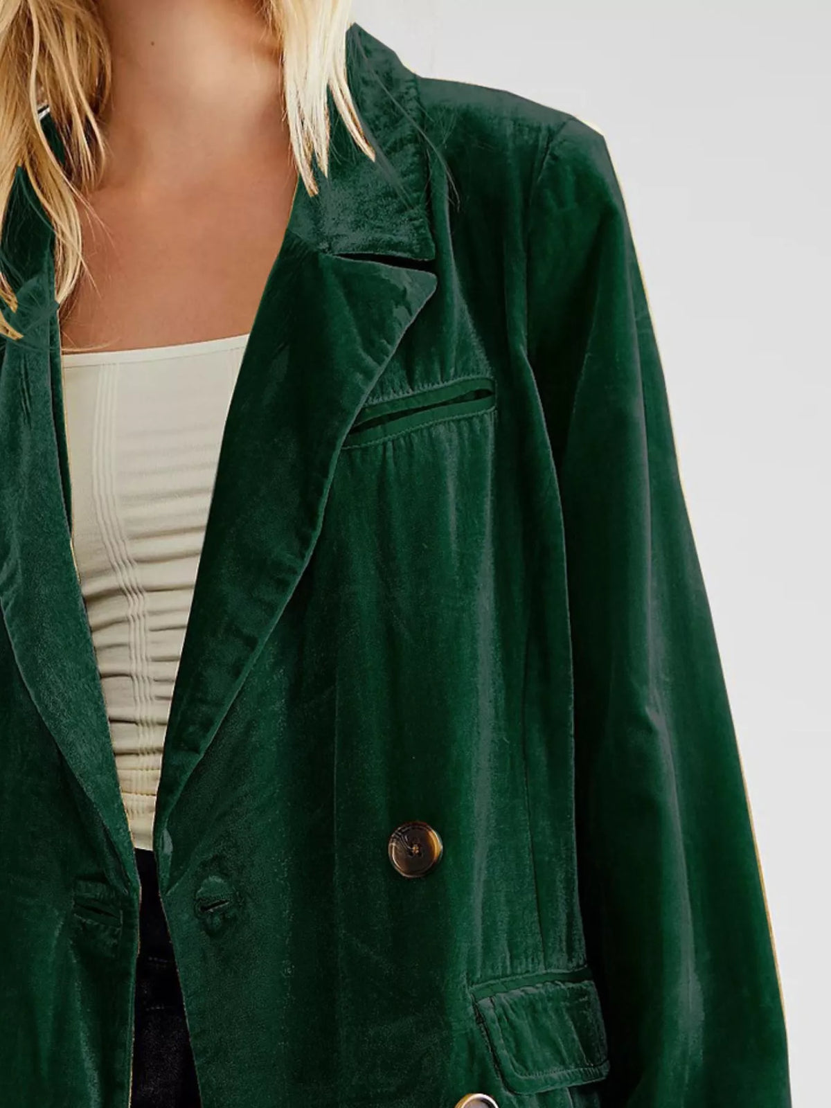 Lapel Collar Button Up Blazer (9)