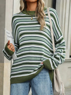 Striped Mock Neck Long Sleeve Sweater (12)