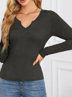 Notched Long Sleeve T-shirt (8)