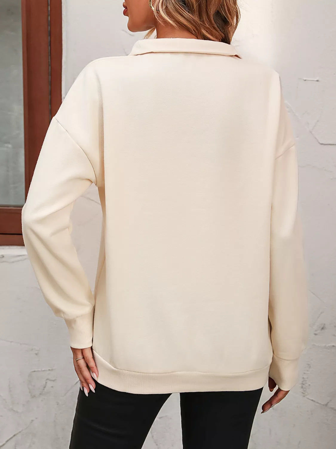 Quarter Zip Dropped Shoulder Sweatshirt (11)