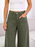 Wide-leg Jeans Front Patch Pockets (9)