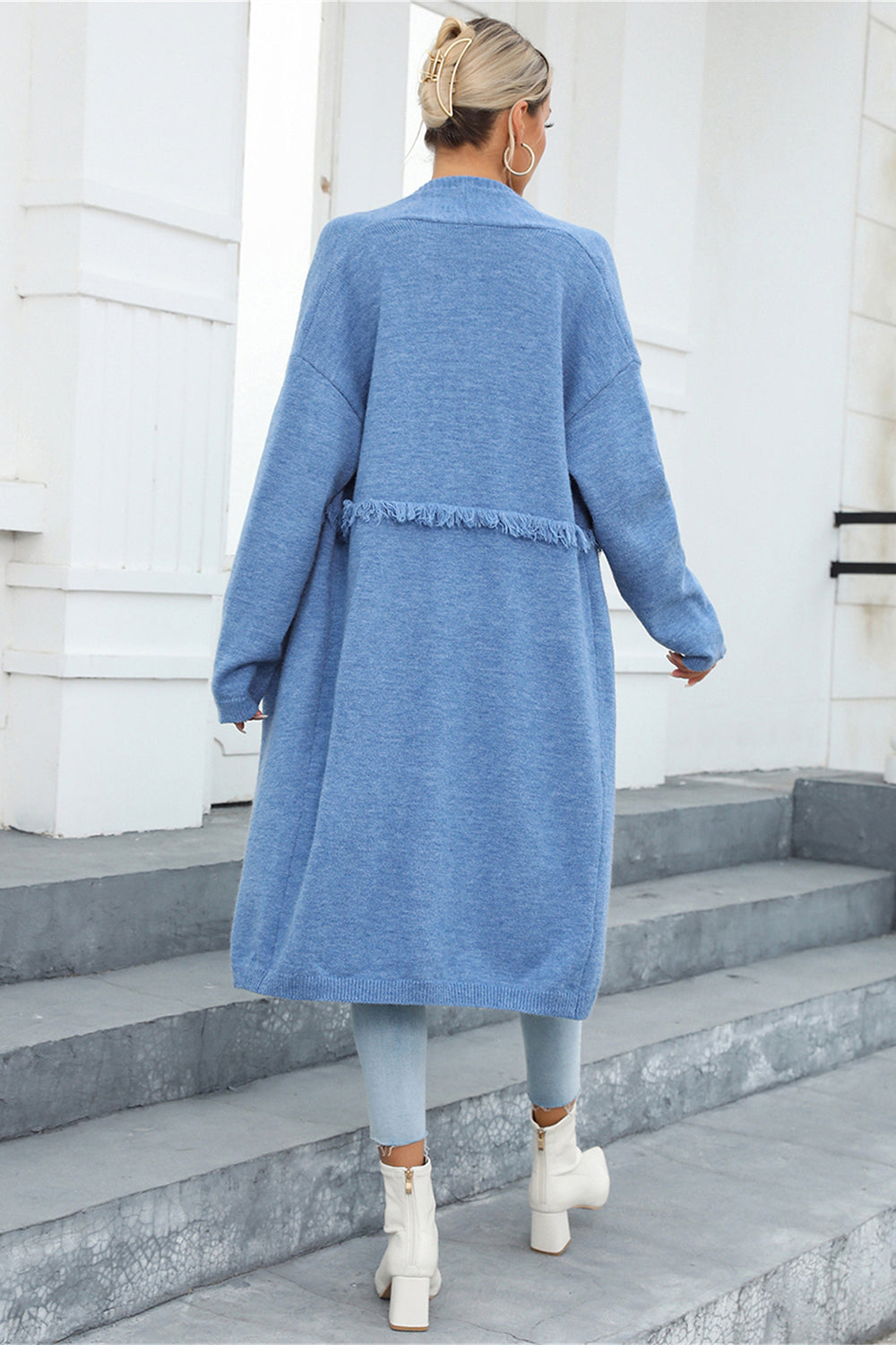 Open Front Pocketed Cardigan (2)