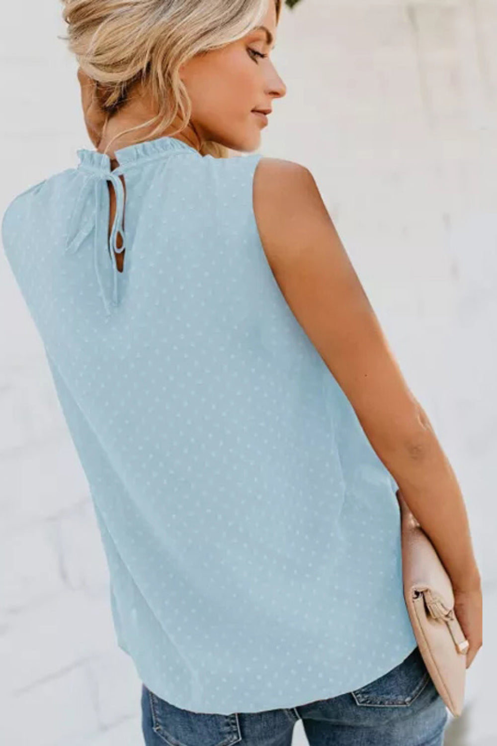 Smocked Tie Back Frill Trim Tank (18)