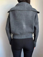 Zip Up Dropped Shoulder Cardigan (6)