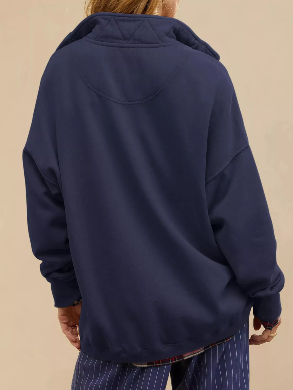 Half Snap Dropped Shoulder Sweatshirt (11)