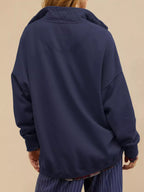 Half Snap Dropped Shoulder Sweatshirt (11)