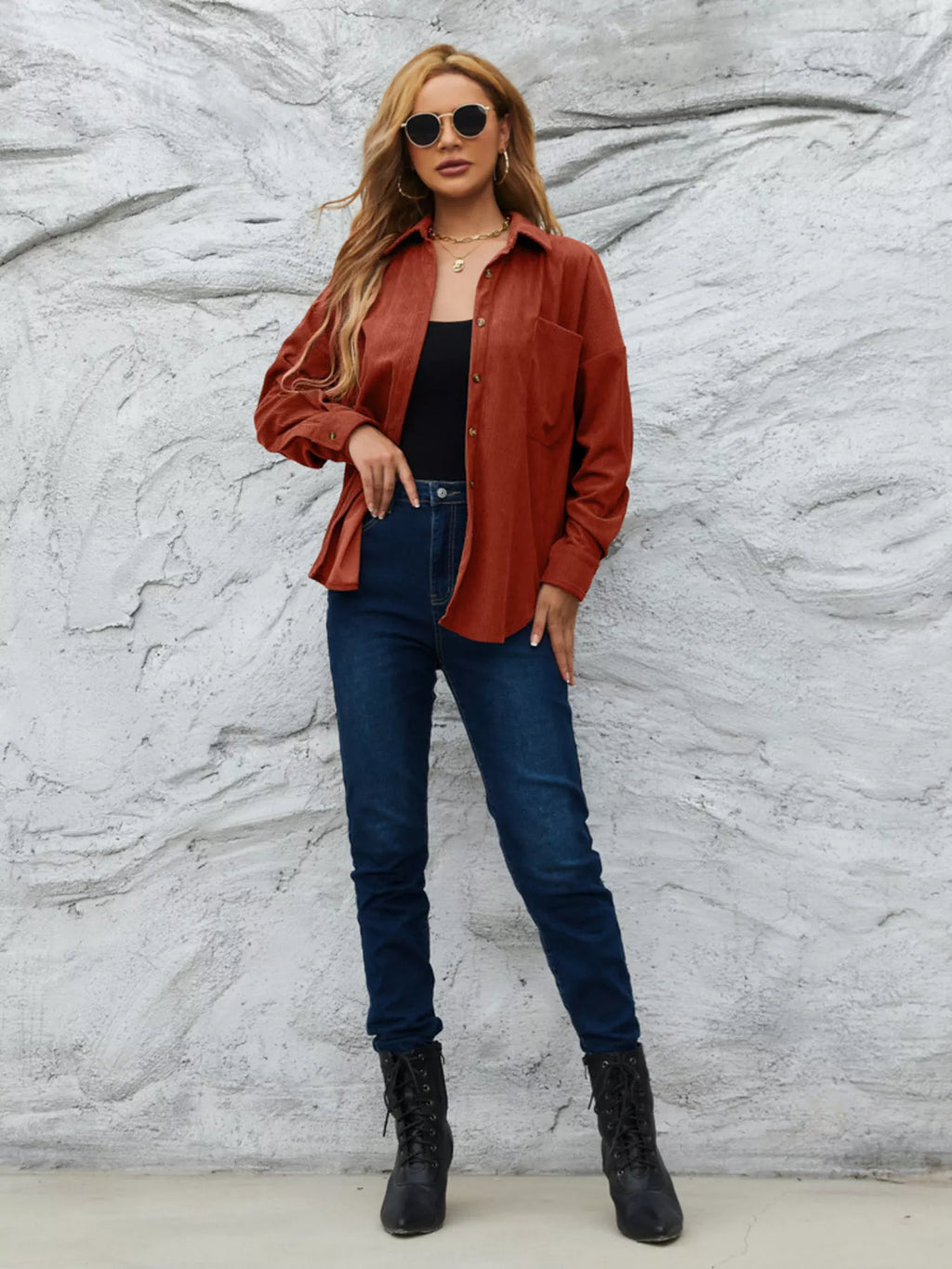 Corduroy Button-up Shirt (15)