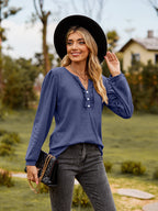 Puff Sleeve Ruffle Trim Blouse (5)