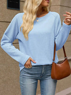 Ribbed Knit Raglan Sleeve T-shirt (16)