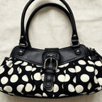 Retro Black-and-white Polka-dot Underarm Shoulder Bag photo 3