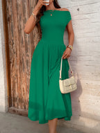 Single Shoulder Midi Dress Pockets (23)