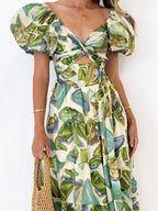 Off-shoulder Floral Tiered Dress Ruffle Details (16)