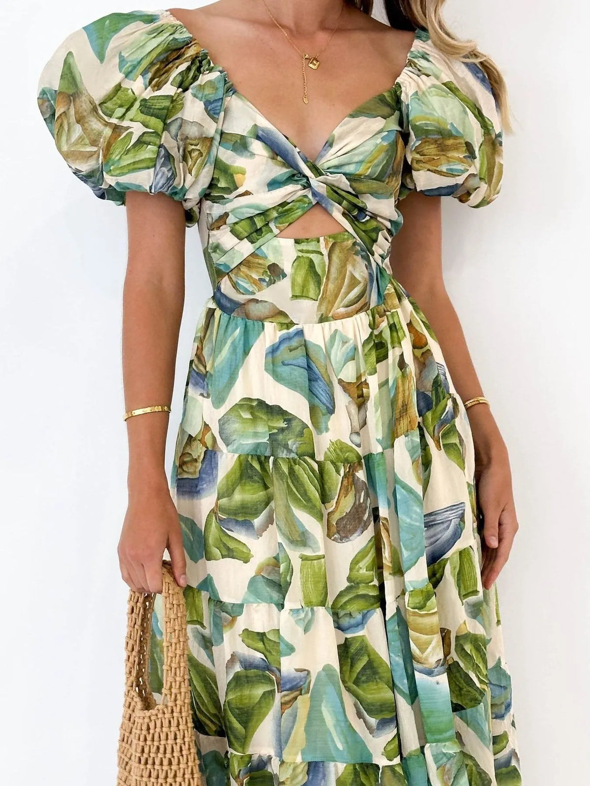 Off-shoulder Floral Tiered Dress Ruffle Details (16)
