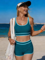 Contrast Trim Scoop Neck Swim Set (5)